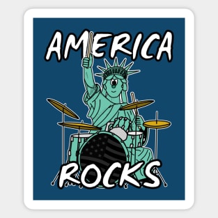 Statue Of Liberty Drummer Drums 4th July Sticker